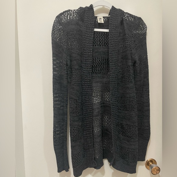 ROXY Open Knit Striped Hooded Cardigan, Size Small - Picture 2 of 5